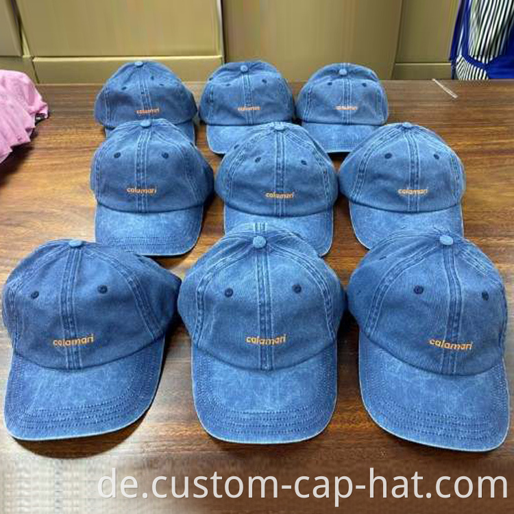 Blue Wash Denim Baseball Caps